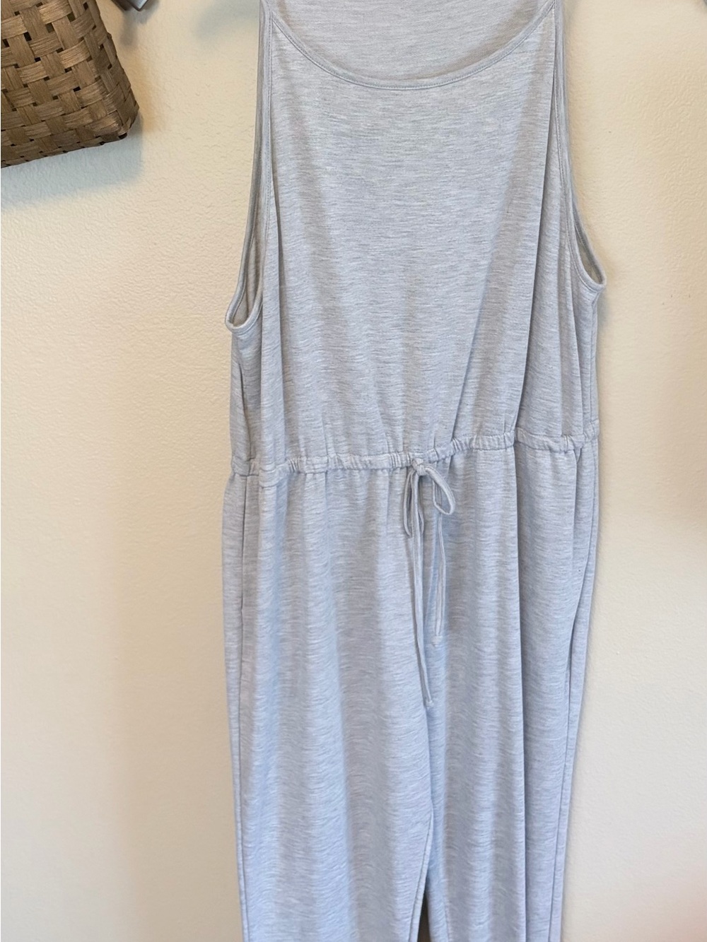 Light Gray Sleeveless Drawstring Jumpsuit